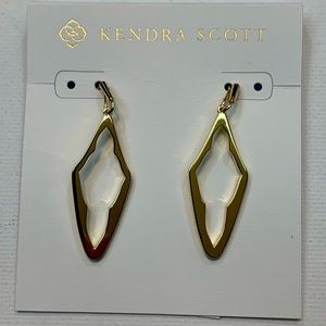 Kendra Scott Elongated Abbie Open Frame Earrings in Gold NWT